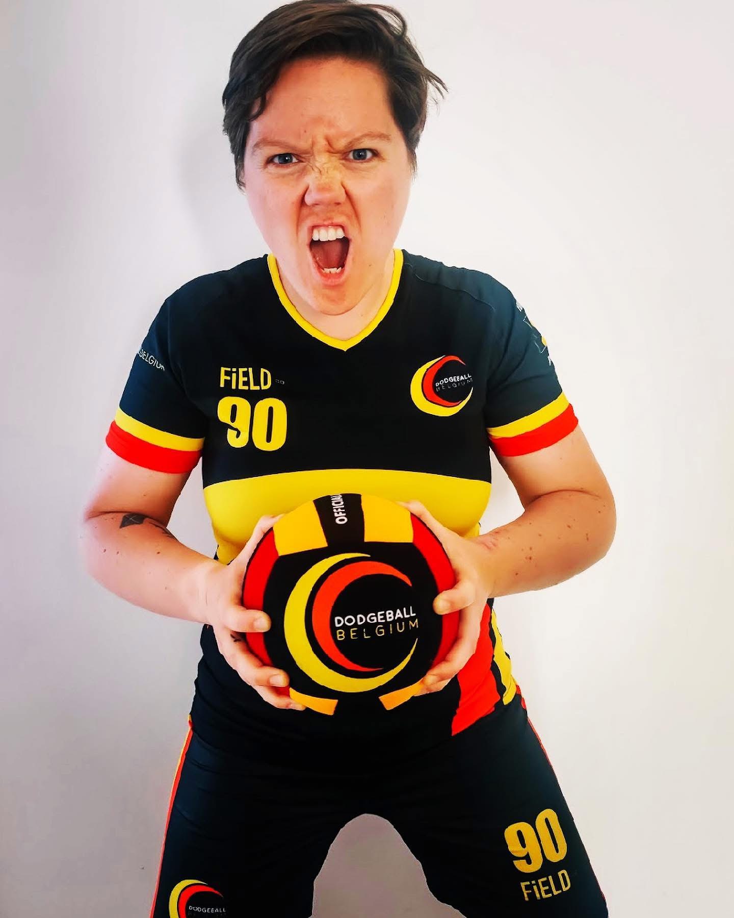 Speler in het Belgische shirt bij het EK 2023